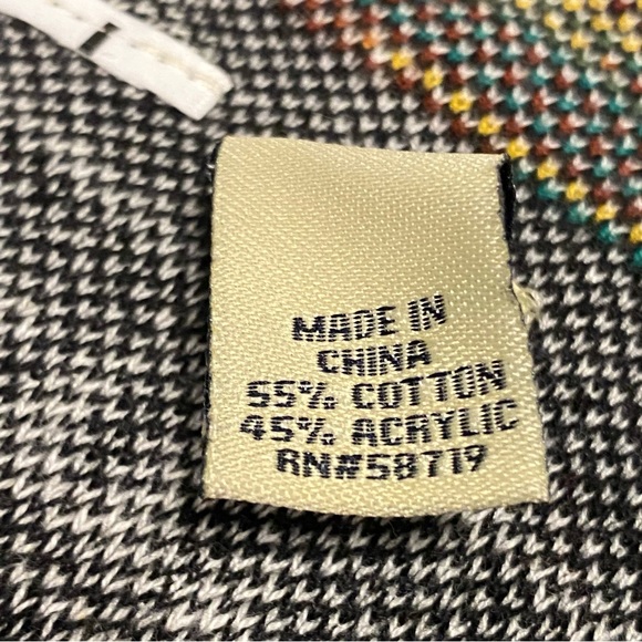 Ruff Hewn Aztec Draped Cardigan, Black/Ivory/Multi, Size Small - Picture 6 of 14